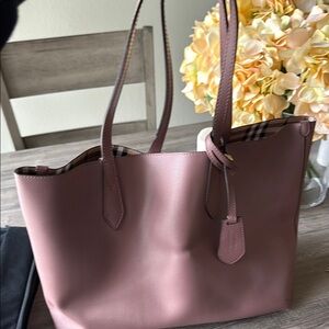 Elegant Pink Burberry Tote Bag